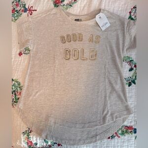 NEW Crazy8 shirt. Color gray with gold letters, size M ( 7-8 )